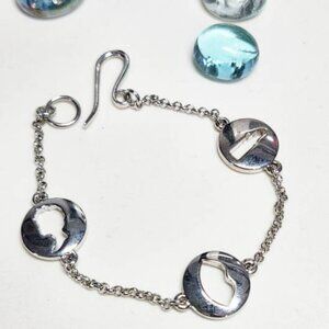 Lulu Guinness Iconic Medallion Bracelet Stainless Steel OOAK Retired UK